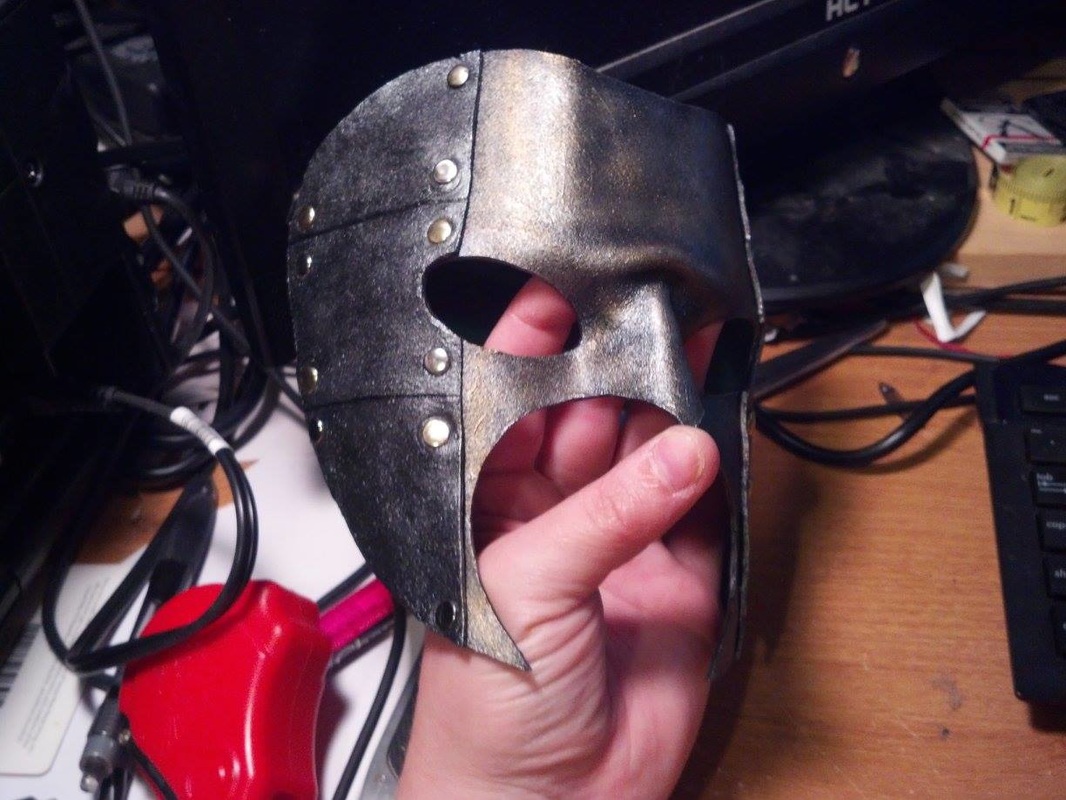 Leather mask, with rivets. Steampunk style